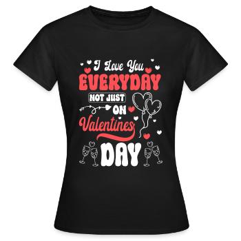 Love Heart Big Love - Women's T-Shirt - black - Front - AI Model Female 172 dark (172cm)