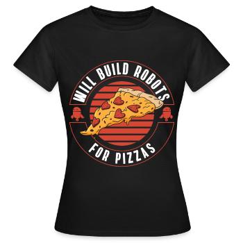Maschine Retro Spielzeug Blechkamerad - Frauen T-Shirt - Schwarz - Vorne - AI Model Female 172 dark (172cm)