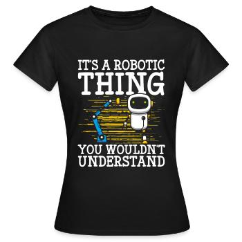 Roboter Zahnrad Cyborg - Frauen T-Shirt - Schwarz - Vorne - AI Model Female 172 dark (172cm)