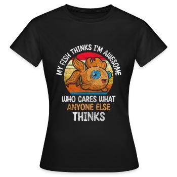 Élevage de nageoires de poissons - T-shirt Femme - noir - Devant - AI Model Female 172 dark (172cm)