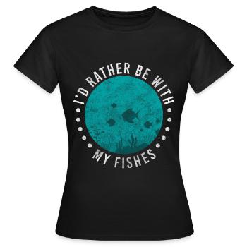 Fische Unter Wasser - Frauen T-Shirt - Schwarz - Vorne - AI Model Female 172 dark (172cm)