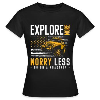 Liberté de la route d’aventure - T-shirt Femme - noir - Devant - AI Model Female 172 dark (172cm)