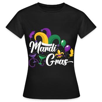 Mardi Gras Nouvelle-Orléans Mardi - T-shirt Femme - noir - Devant - AI Model Female 172 dark (172cm)