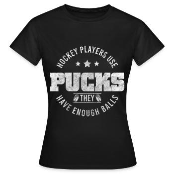 Eishockey Schlittschuhe Tor Mannschaft - Frauen T-Shirt - Schwarz - Vorne - AI Model Female 172 dark (172cm)