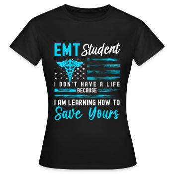 Étudier l’informatique du futur droit - T-shirt Femme - noir - Devant - AI Model Female 172 dark (172cm)