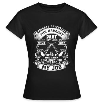 Detektiv Ermittler Inspektor Geheimnis - Frauen T-Shirt - Schwarz - Vorne - AI Model Female 172 dark (172cm)