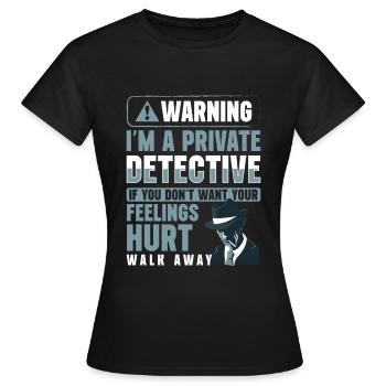 Détective détective détective Trace Snooper - T-shirt Femme - noir - Devant - AI Model Female 172 dark (172cm)