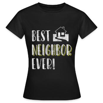 Voisins Humour Alcool Appartement - T-shirt Femme - noir - Devant - AI Model Female 172 dark (172cm)