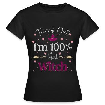 Balai de sorcellerie Halloween Dicton - T-shirt Femme - noir - Devant - AI Model Female 172 dark (172cm)