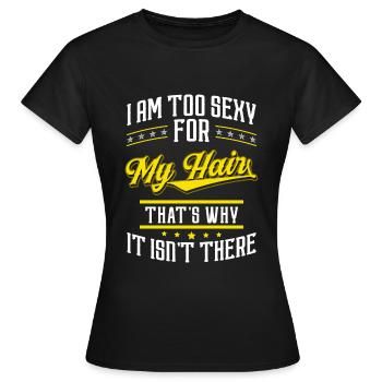 Tête chauve Pas de coupe de cheveux - T-shirt Femme - noir - Devant - AI Model Female 172 dark (172cm)