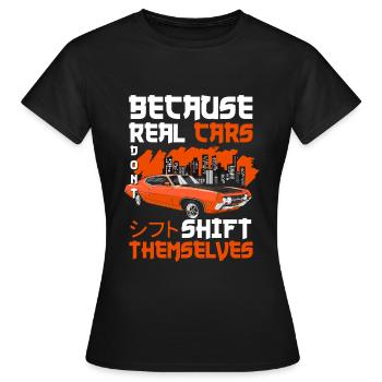 Drifting Sportwagen Burnout Motor - Frauen T-Shirt - Schwarz - Vorne - AI Model Female 172 dark (172cm)
