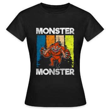 Les monstres effraient le déguisement terrifiant - T-shirt Femme - noir - Devant - AI Model Female 172 dark (172cm)