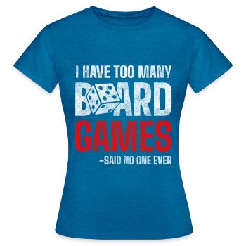 Jeux Hobby Dice Players - T-shirt Femme - bleu saphir antique chiné - Devant - AI Model Female 172 dark (172cm)
