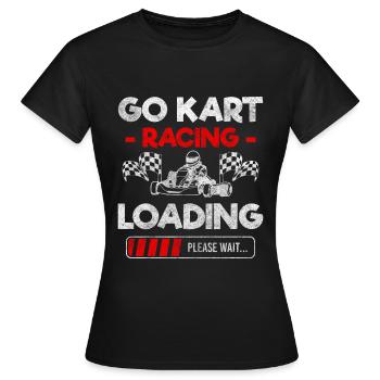 Kart Motorsport Rennsport - Frauen T-Shirt - Schwarz - Vorne - AI Model Female 172 dark (172cm)