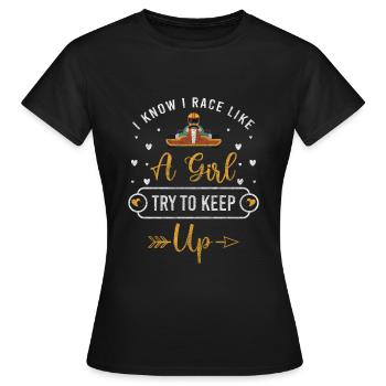 Gokart Fahrer Rennstrecke - Frauen T-Shirt - Schwarz - Vorne - AI Model Female 172 dark (172cm)