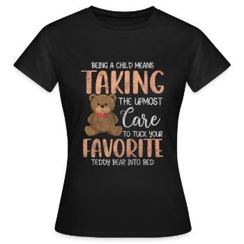 Jouet câlin enfant mignon - T-shirt Femme - noir - Devant - AI Model Female 172 dark (172cm)