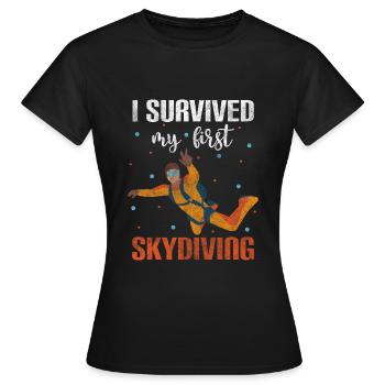 Fallschirmspringer Himmel Freifall Base Jump - Frauen T-Shirt - Schwarz - Vorne - AI Model Female 172 dark (172cm)