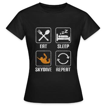 Fallschirmspringer Springen Fallschirmsport - Frauen T-Shirt - Schwarz - Vorne - AI Model Female 172 dark (172cm)