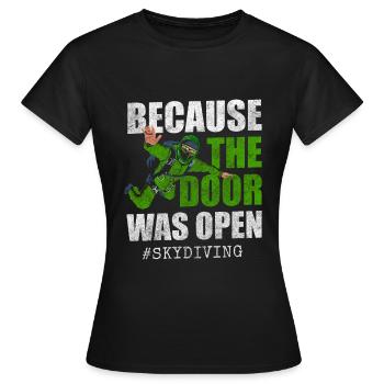 Fallschirmspringer Sprung Freifall Base Jump - Frauen T-Shirt - Schwarz - Vorne - AI Model Female 172 dark (172cm)