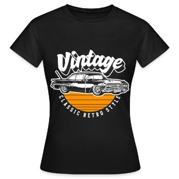 Oldtimer Vintage Wertvoll - Frauen T-Shirt - Schwarz - Vorne - AI Model Female 172 dark (172cm)