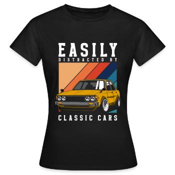 Automobil Vintage Autofahrer - Frauen T-Shirt - Schwarz - Vorne - AI Model Female 172 dark (172cm)