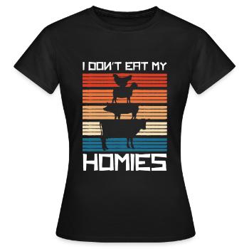 Veganer Tierrechte Fleischlos - Frauen T-Shirt - Schwarz - Vorne - AI Model Female 172 dark (172cm)