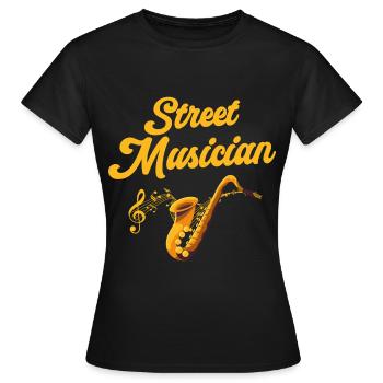 Musicien Instrument Ville Musicien Artiste - T-shirt Femme - noir - Devant - AI Model Female 172 dark (172cm)