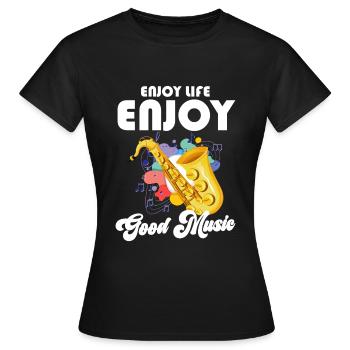 Musicien de ville d’instruments de musique - T-shirt Femme - noir - Devant - AI Model Female 172 dark (172cm)