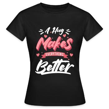 Schmusen Teddybär Süß Romantisch - Frauen T-Shirt - Schwarz - Vorne - AI Model Female 172 dark (172cm)
