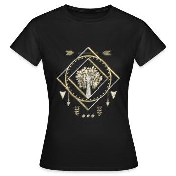 Rune Symbolik Krieger Spirit - Frauen T-Shirt - Schwarz - Vorne - AI Model Female 172 dark (172cm)