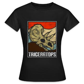 Dino Urzeit Stegosaurus Dinos - Frauen T-Shirt - Schwarz - Vorne - AI Model Female 172 dark (172cm)