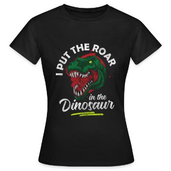 Saurier Urzeit Velociraptor Kinder - Frauen T-Shirt - Schwarz - Vorne - AI Model Female 172 dark (172cm)