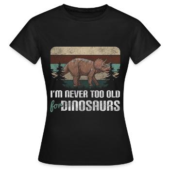 Dinosaurs Fossil Velociraptor Cretaceous - Women's T-Shirt - black - Front - AI Model Female 172 dark (172cm)