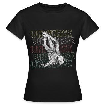 Astronaut Sterne Kosmos - Frauen T-Shirt - Schwarz - Vorne - AI Model Female 172 dark (172cm)