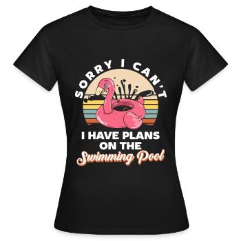 Swmming Pool Partymonster Partyzeit Sonne - Frauen T-Shirt - Schwarz - Vorne - AI Model Female 172 dark (172cm)