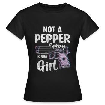 Waffe Pistole Sportschießen Krieg - Frauen T-Shirt - Schwarz - Vorne - AI Model Female 172 dark (172cm)