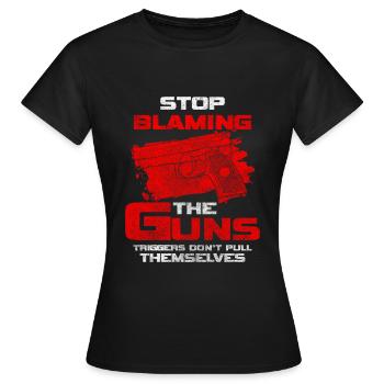 Armes Pistolet Tir Arme à feu - T-shirt Femme - noir - Devant - AI Model Female 172 dark (172cm)