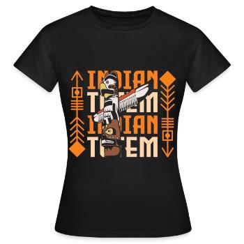 Bijoux en plumes amérindiennes - T-shirt Femme - noir - Devant - AI Model Female 172 dark (172cm)