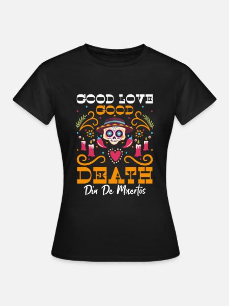 Le crâne de la mort de Dia de Muerto - T-shirt Femme - noir