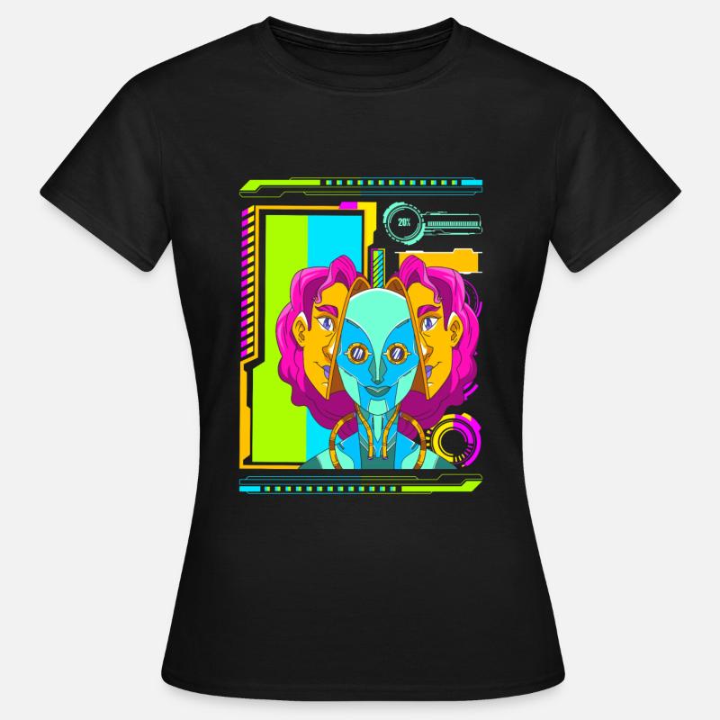 Cyberpunk Retro Synthwave Futuristic - Women's T-Shirt - black