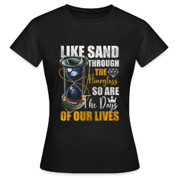 Sanduhr Sand - Frauen T-Shirt - Schwarz - Vorne - AI Model Female 172 dark (172cm)