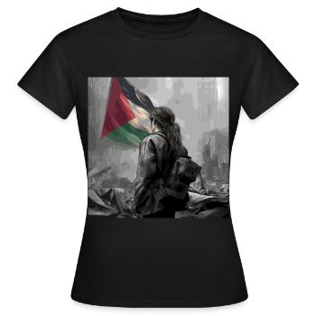 Liberté Palestine libre - T-shirt Femme - noir - Devant - AI Model Female 172 dark (172cm)