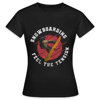 Snowboard Berg Winterurlaub - Frauen T-Shirt - Schwarz - Vorne - AI Model Female 172 dark (172cm)