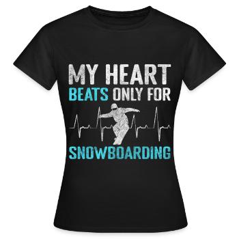 Snowboarder Schnee Berg Winterurlaub - Frauen T-Shirt - Schwarz - Vorne - AI Model Female 172 dark (172cm)
