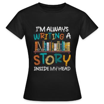 Écrivain Connaissance Fantasy Thriller - T-shirt Femme - noir - Devant - AI Model Female 172 dark (172cm)