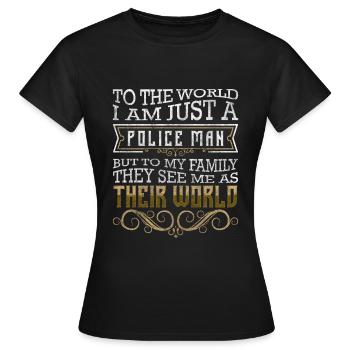 Polizistin Stop Sheriff Jagd - Frauen T-Shirt - Schwarz - Vorne - AI Model Female 172 dark (172cm)
