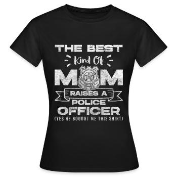 Polizei Stop Uniform Sirene - Frauen T-Shirt - Schwarz - Vorne - AI Model Female 172 dark (172cm)