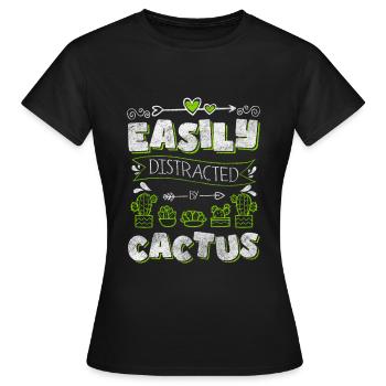 Cactus piquants jardinier piqûre - T-shirt Femme - noir - Devant - AI Model Female 172 dark (172cm)