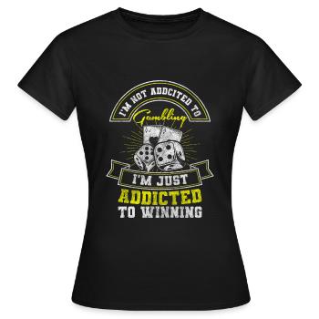 Spieler Karten Pokerface - Frauen T-Shirt - Schwarz - Vorne - AI Model Female 172 dark (172cm)