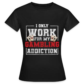 Kartenspieler Glücksspiel Gewinn Bluff - Frauen T-Shirt - Schwarz - Vorne - AI Model Female 172 dark (172cm)
